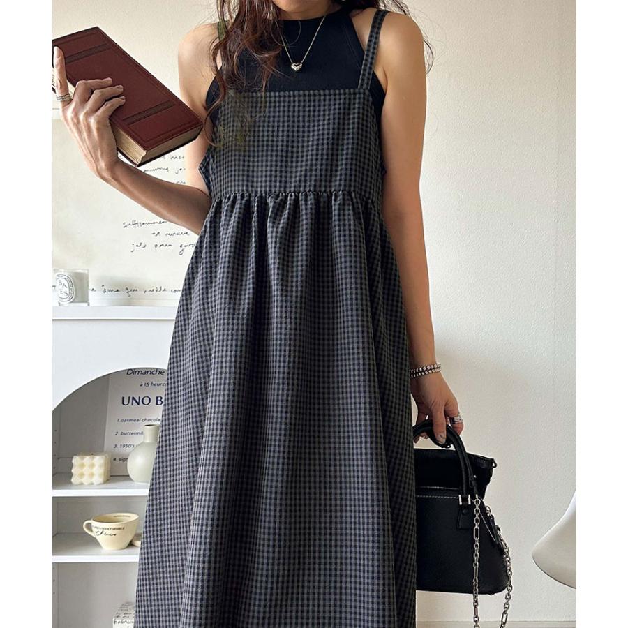 クラシカルエルフ classical elf ワンピース 夏 レディース キャミワンピ ギンガムチェック 主役級 ダブルストラップ バックオープン 大人 | classicalelf | 11