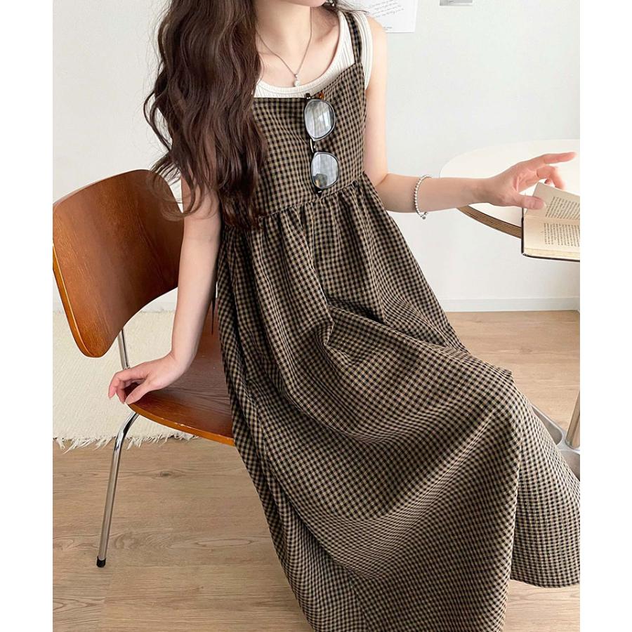 クラシカルエルフ classical elf ワンピース 夏 レディース キャミワンピ ギンガムチェック 主役級 ダブルストラップ バックオープン 大人 | classicalelf | 13