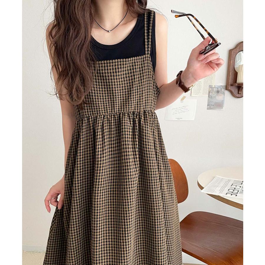 クラシカルエルフ classical elf ワンピース 夏 レディース キャミワンピ ギンガムチェック 主役級 ダブルストラップ バックオープン 大人 | classicalelf | 15
