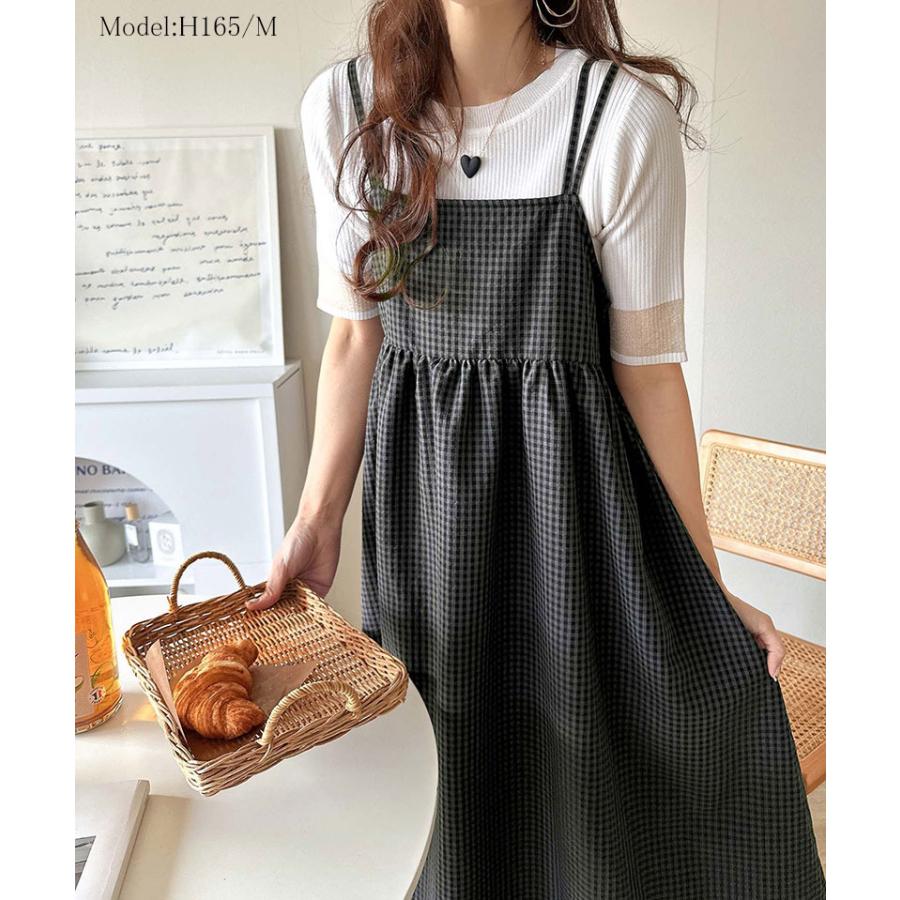 クラシカルエルフ classical elf ワンピース 夏 レディース キャミワンピ ギンガムチェック 主役級 ダブルストラップ バックオープン 大人 | classicalelf | 07