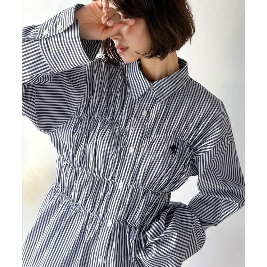 【 クラシカルエルフ classical elf 】 トップス シャツ レディース ビスチェ 風 シャーリング 長袖 ストライプ・無地アソート | classicalelf | 14