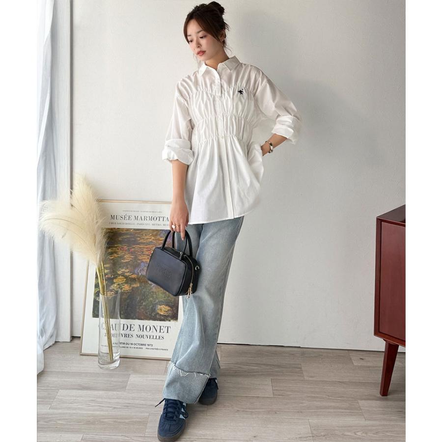 【 クラシカルエルフ classical elf 】 トップス シャツ レディース ビスチェ 風 シャーリング 長袖 ストライプ・無地アソート | classicalelf | 05