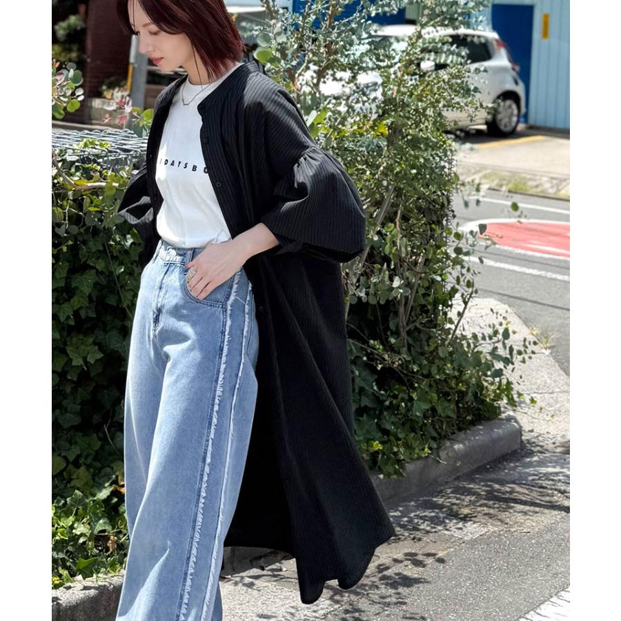 【 クラシカルエルフ classical elf 】ワンピース 秋冬 大きいサイズ レディース カジュアル 柄アソート バンドカラー ビッグシャツ ギャザー 羽織り | classicalelf | 10