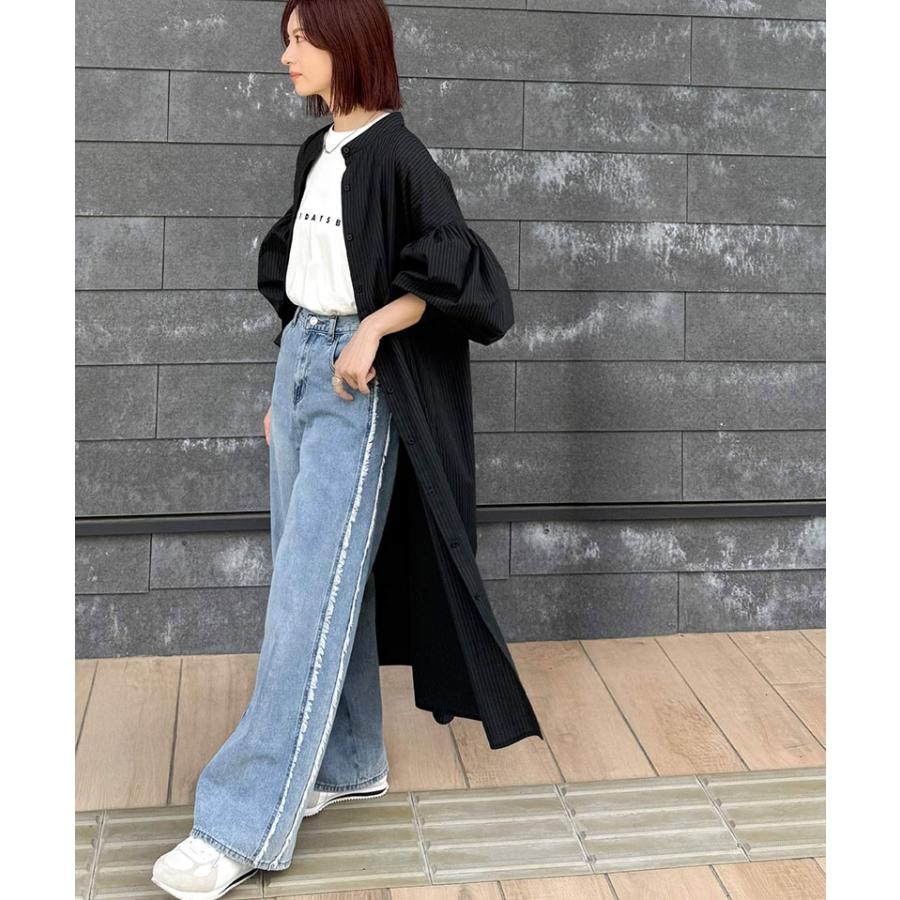 【 クラシカルエルフ classical elf 】ワンピース 秋冬 大きいサイズ レディース カジュアル 柄アソート バンドカラー ビッグシャツ ギャザー 羽織り | classicalelf | 11