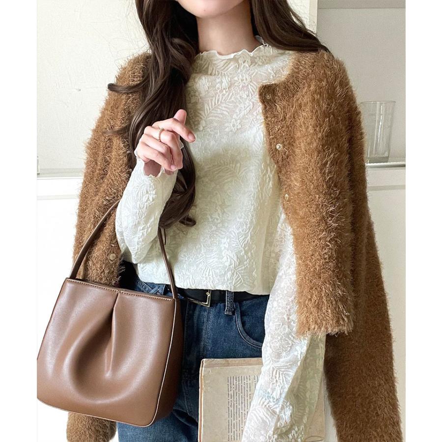 【 クラシカルエルフ classical elf 】 トップス Tシャツ レディース 透け感 プチ ハイ ネック 花柄 レース メロウ 長袖 華やか | classicalelf | 04