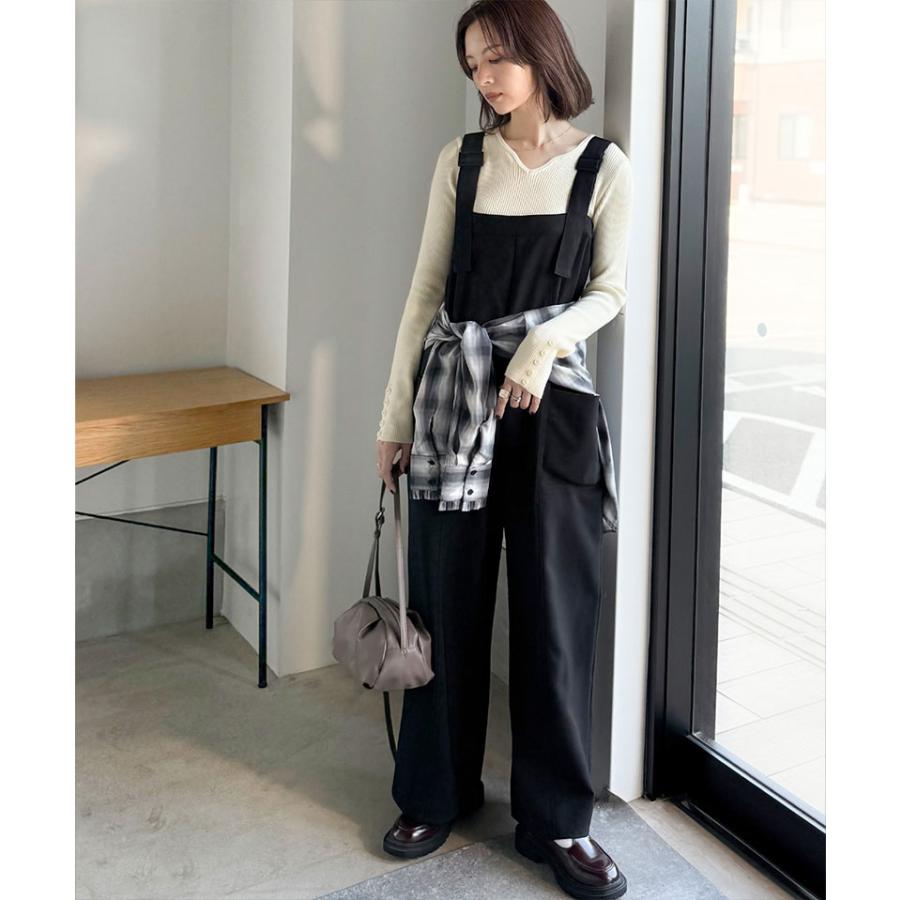 【 クラシカルエルフ classical elf 】 オールインワン サロペット レディース 高見え サイド ポケット デザイン ハイウエスト サロペ レイヤードコーデ | classicalelf | 03