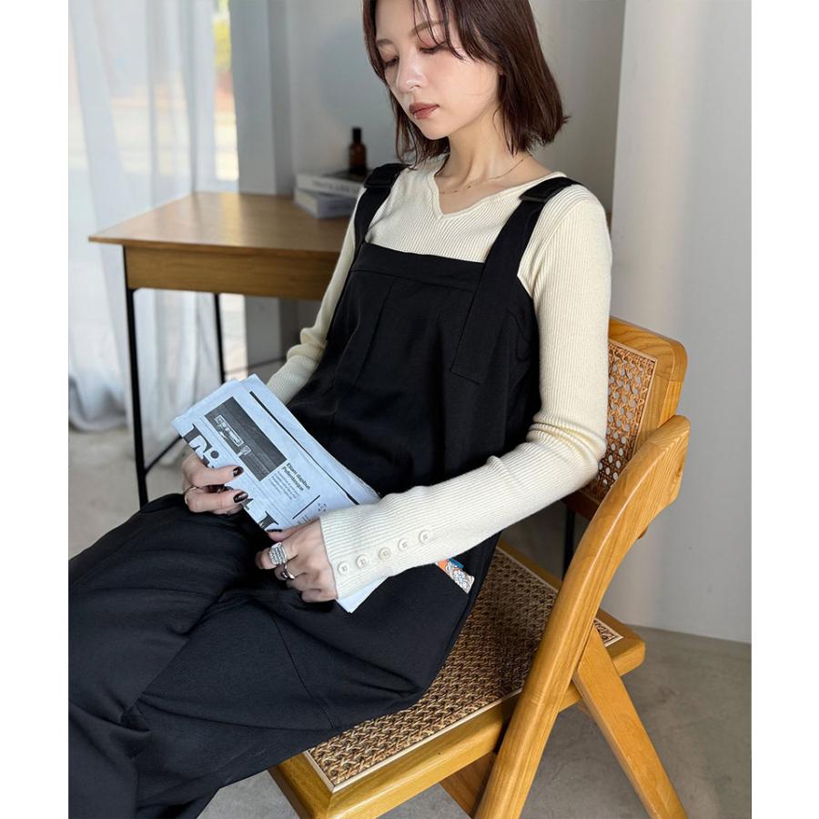 【 クラシカルエルフ classical elf 】 オールインワン サロペット レディース 高見え サイド ポケット デザイン ハイウエスト サロペ レイヤードコーデ | classicalelf | 04