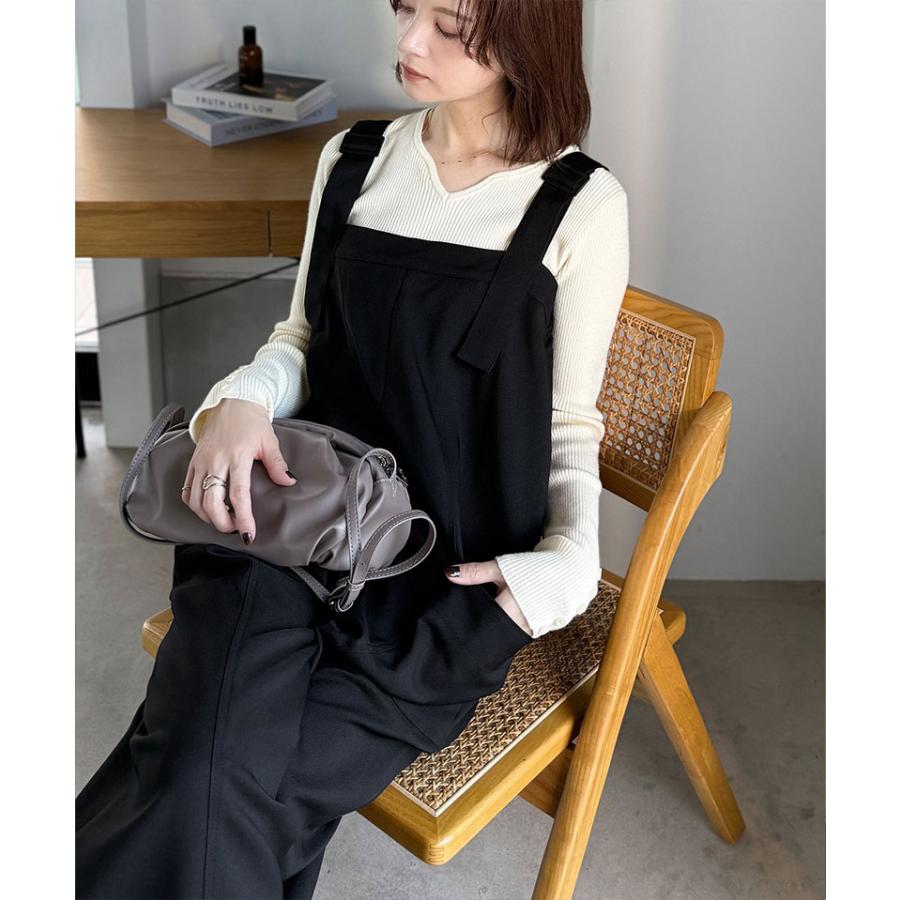 【 クラシカルエルフ classical elf 】 オールインワン サロペット レディース 高見え サイド ポケット デザイン ハイウエスト サロペ レイヤードコーデ | classicalelf | 06