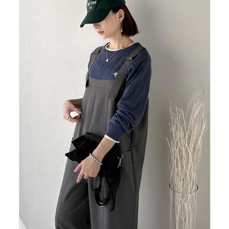 【 クラシカルエルフ classical elf 】 オールインワン サロペット レディース 高見え サイド ポケット デザイン ハイウエスト サロペ レイヤードコーデ | classicalelf | 09