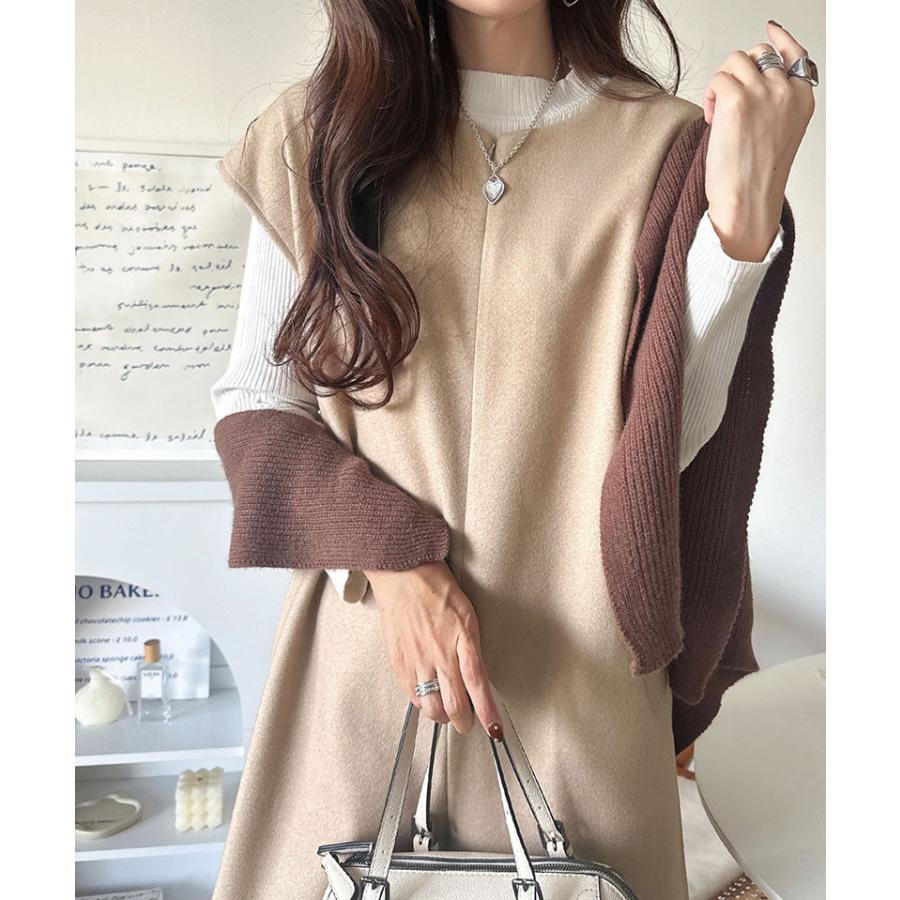 【 クラシカルエルフ classical elf 】オールインワン レディース サロペット つなぎ パンツ フェイクウール ハーフジップ 体型カバー シンプル | classicalelf | 12