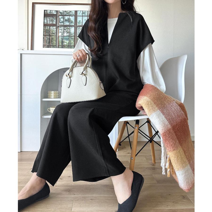 【 クラシカルエルフ classical elf 】 オールインワン サロペット レディース ハーフジップオールインワン スタイルアップ 高見え レイヤードコーデ | classicalelf | 05