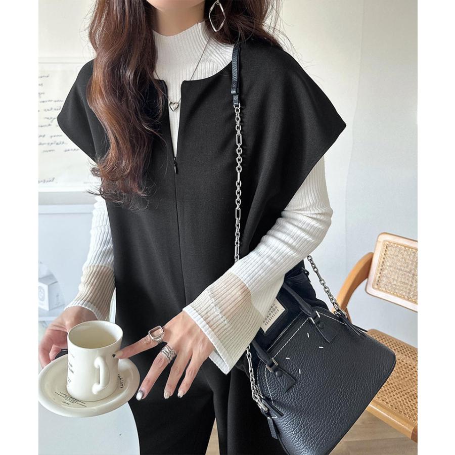 【 クラシカルエルフ classical elf 】 オールインワン サロペット レディース ハーフジップオールインワン スタイルアップ 高見え レイヤードコーデ | classicalelf | 06