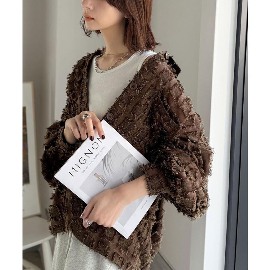 【 クラシカルエルフ classical elf 】レディース 長袖 ブラウス シャツ トップス フリンジチェック ジャガード こなれ感 ゆるっとシルエット 重ね着 | classicalelf | 10