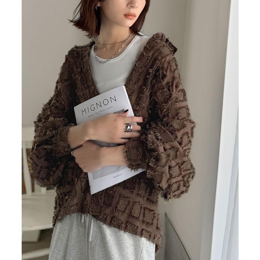 【 クラシカルエルフ classical elf 】レディース 長袖 ブラウス シャツ トップス フリンジチェック ジャガード こなれ感 ゆるっとシルエット 重ね着 | classicalelf | 11