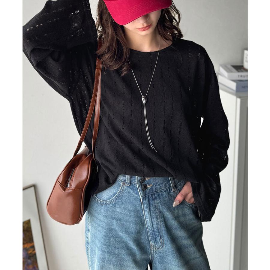 【 クラシカルエルフ classical elf 】 トップス Tシャツ レディース 透かし 編み プルオーバー 長袖 ロングシーズン 着回し デイリー オフィス ボリューム | classicalelf | 10