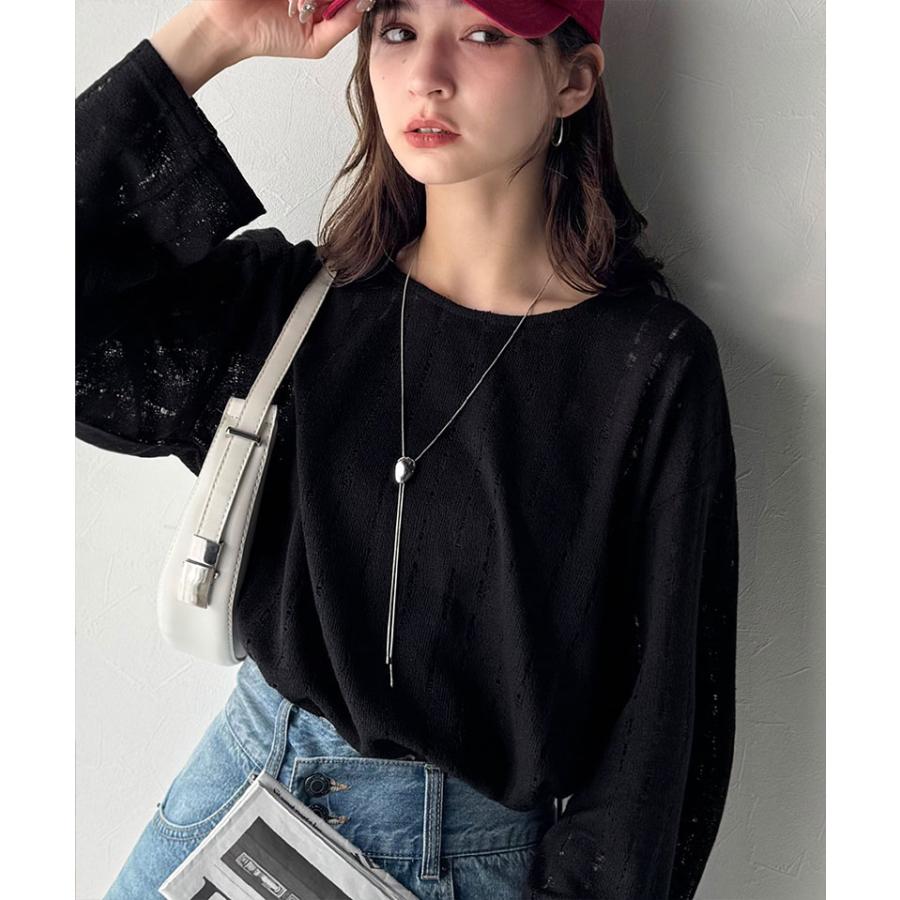 【 クラシカルエルフ classical elf 】 トップス Tシャツ レディース 透かし 編み プルオーバー 長袖 ロングシーズン 着回し デイリー オフィス ボリューム | classicalelf | 11