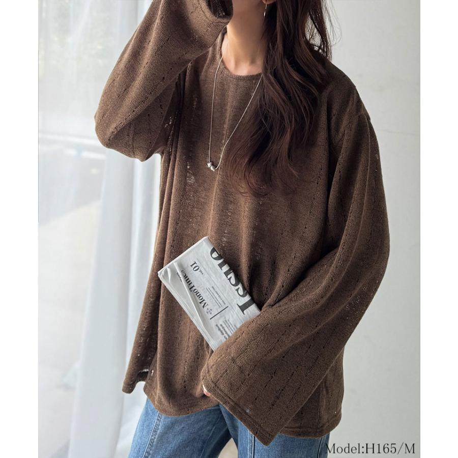 【 クラシカルエルフ classical elf 】 トップス Tシャツ レディース 透かし 編み プルオーバー 長袖 ロングシーズン 着回し デイリー オフィス ボリューム | classicalelf | 12