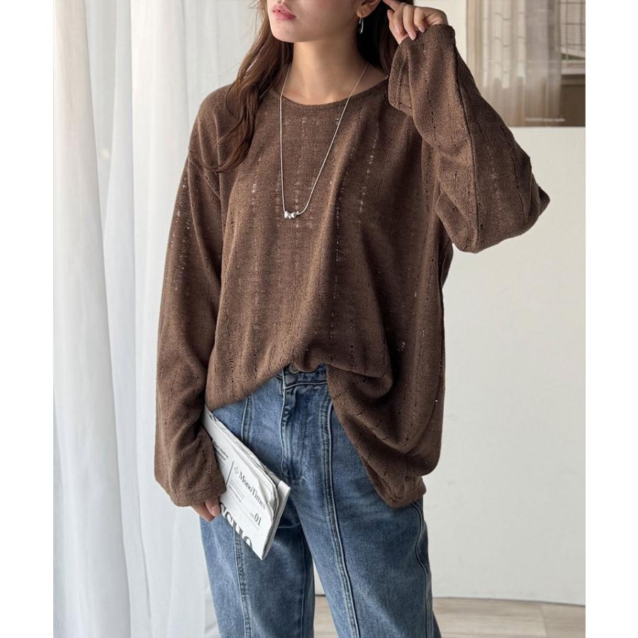 【 クラシカルエルフ classical elf 】 トップス Tシャツ レディース 透かし 編み プルオーバー 長袖 ロングシーズン 着回し デイリー オフィス ボリューム | classicalelf | 13