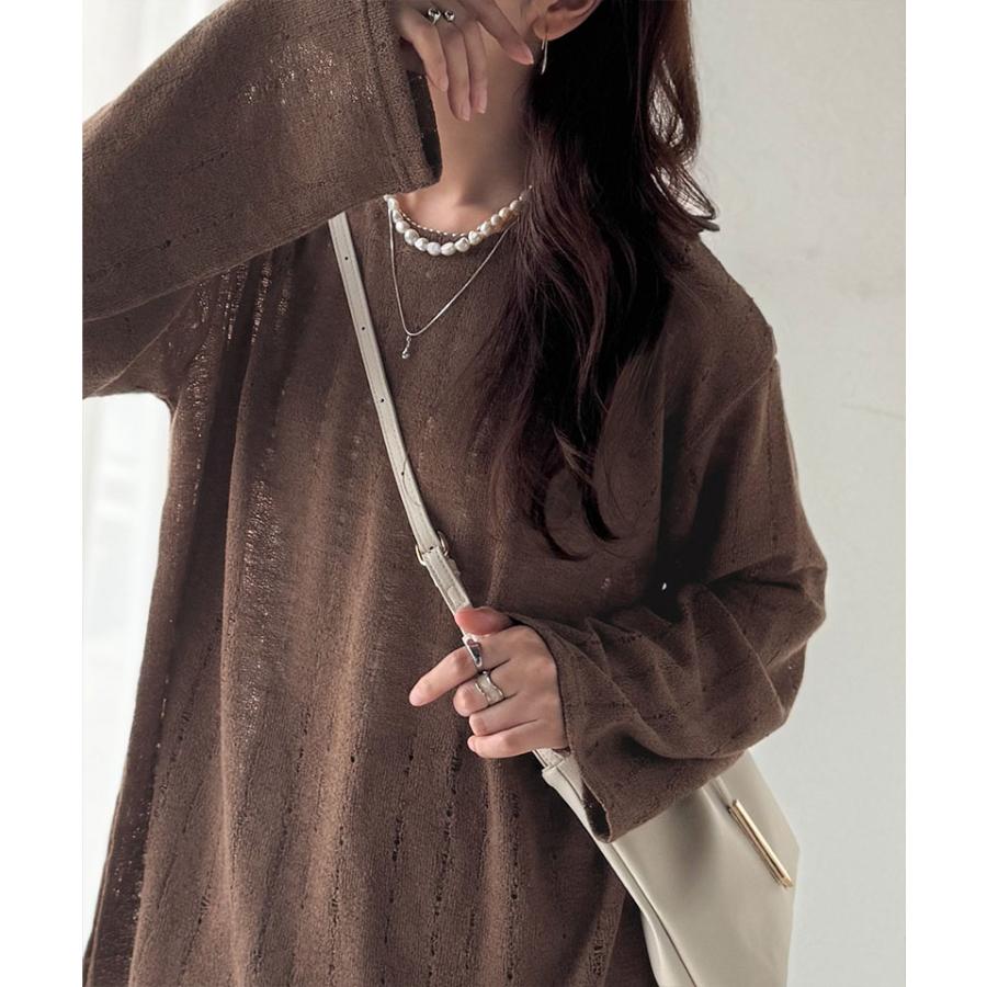 【 クラシカルエルフ classical elf 】 トップス Tシャツ レディース 透かし 編み プルオーバー 長袖 ロングシーズン 着回し デイリー オフィス ボリューム | classicalelf | 14