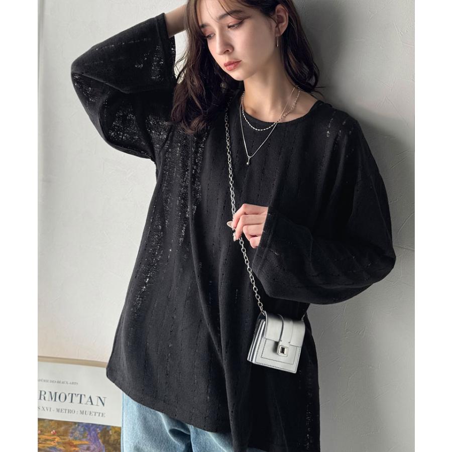 【 クラシカルエルフ classical elf 】 トップス Tシャツ レディース 透かし 編み プルオーバー 長袖 ロングシーズン 着回し デイリー オフィス ボリューム | classicalelf | 09