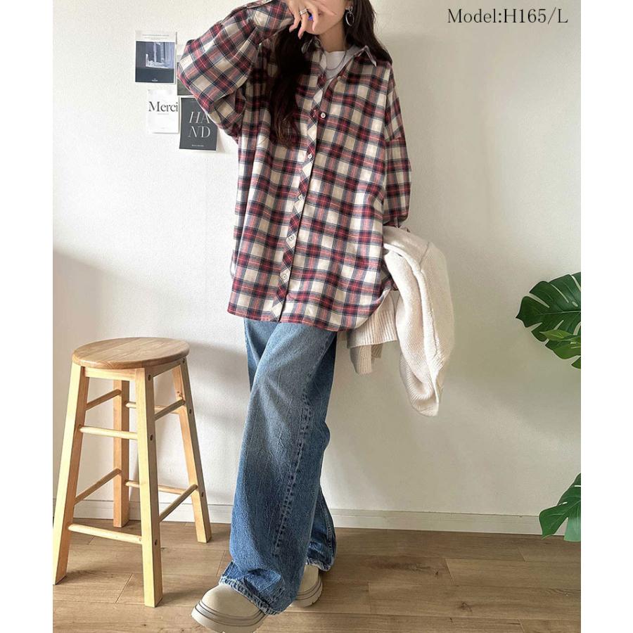 【 クラシカルエルフ classical elf 】 チェックシャツ レディース 秋冬 トップス シャツ レディース 微起毛 大きいサイズ チェック柄 ゆったり | classicalelf | 15
