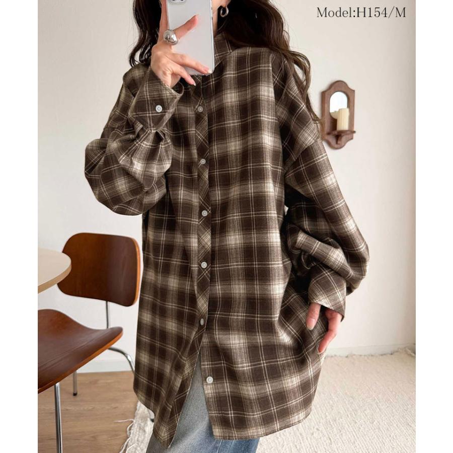 【 クラシカルエルフ classical elf 】 チェックシャツ レディース 秋冬 トップス シャツ レディース 微起毛 大きいサイズ チェック柄 ゆったり | classicalelf | 05