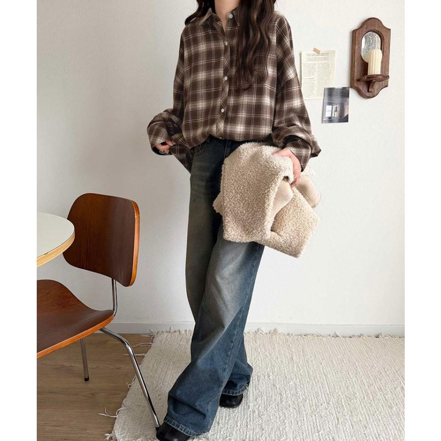 【 クラシカルエルフ classical elf 】 チェックシャツ レディース 秋冬 トップス シャツ レディース 微起毛 大きいサイズ チェック柄 ゆったり | classicalelf | 06