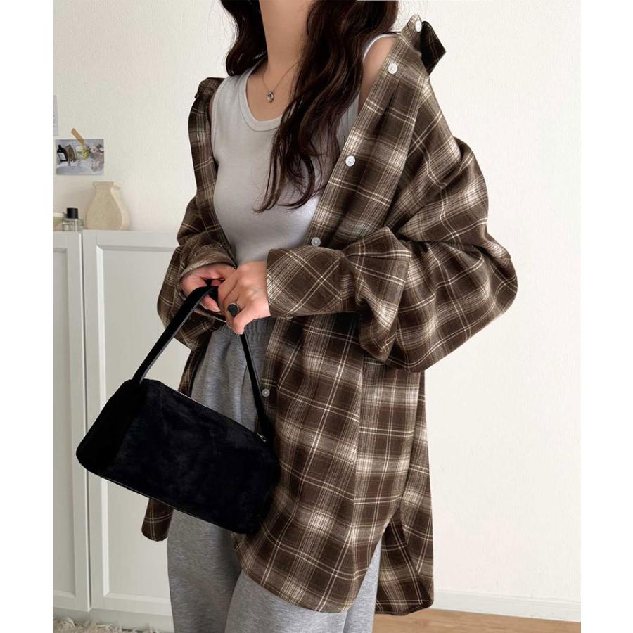 【 クラシカルエルフ classical elf 】 チェックシャツ レディース 秋冬 トップス シャツ レディース 微起毛 大きいサイズ チェック柄 ゆったり | classicalelf | 07