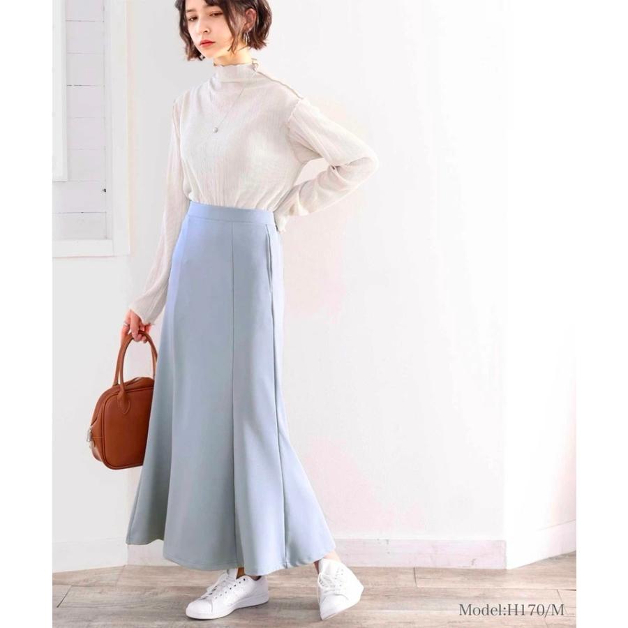 レディース ボトムス カット ツイル きれいめ マーメイド スカート ロング 丈 後ろゴム 楽ちん ストレッチ素材 ポケット付 ブラック ブラウン XL L M | classicalelf | 10