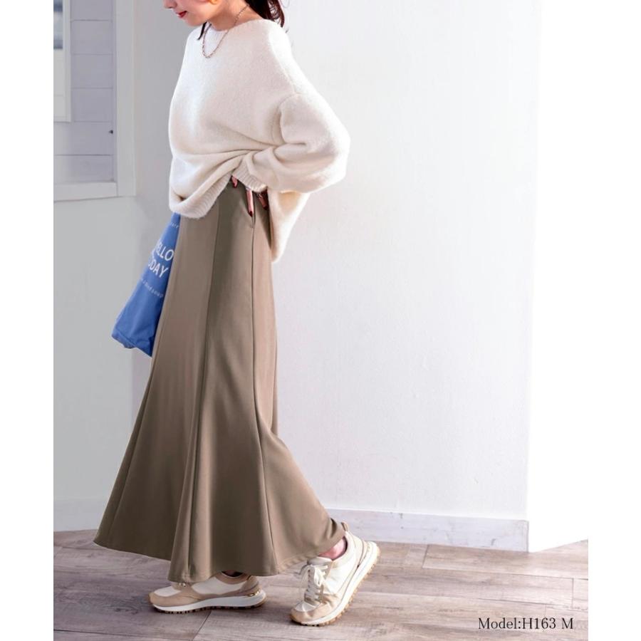 レディース ボトムス カット ツイル きれいめ マーメイド スカート ロング 丈 後ろゴム 楽ちん ストレッチ素材 ポケット付 ブラック ブラウン XL L M | classicalelf | 12