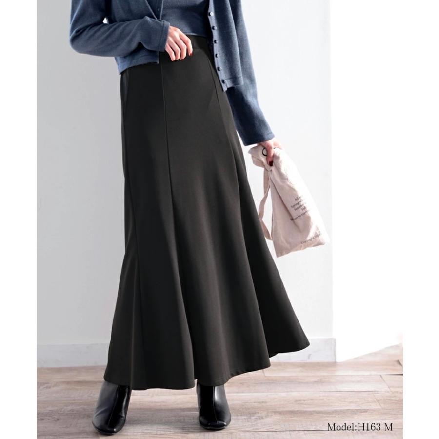 レディース ボトムス カット ツイル きれいめ マーメイド スカート ロング 丈 後ろゴム 楽ちん ストレッチ素材 ポケット付 ブラック ブラウン XL L M | classicalelf | 04