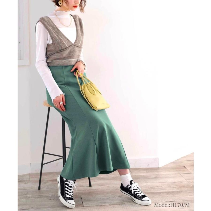 レディース ボトムス カット ツイル きれいめ マーメイド スカート ロング 丈 後ろゴム 楽ちん ストレッチ素材 ポケット付 ブラック ブラウン XL L M | classicalelf | 07