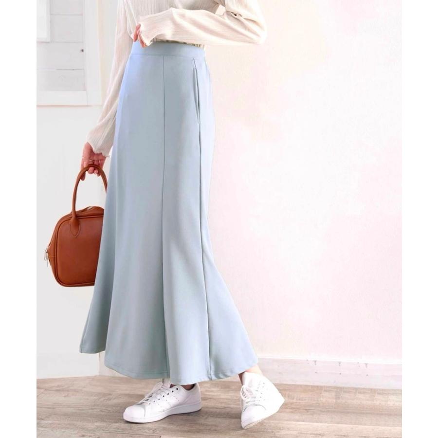 レディース ボトムス カット ツイル きれいめ マーメイド スカート ロング 丈 後ろゴム 楽ちん ストレッチ素材 ポケット付 ブラック ブラウン XL L M | classicalelf | 09