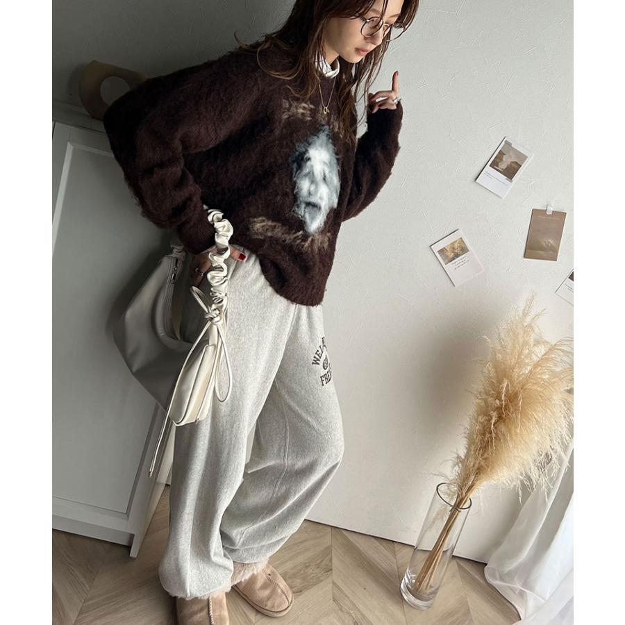 トップス ニット レディース メンズ プルオーバー シャギー 人物モチーフ 起毛 ふんわり素材 オーバーサイズ ゆったり ボックスシルエット | classicalelf | 14