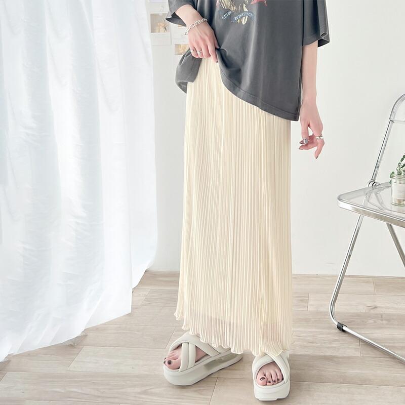 ボトムス スカート レディース ランダム プリーツ 裾 メロウ シャイニー 梨地 シアー ランダム プリーツスカート 裏地付き 光沢感 高見え | classicalelf | 10