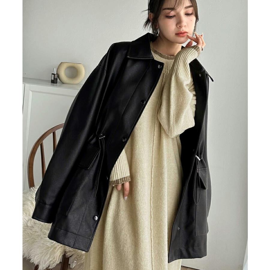 ワンピース レディース ふわもち ミックス カラー 配色 ブークレー ニットワンピ ゆるっと オーバーサイズ レイヤードコーデ ロング 丈 暖か | classicalelf | 07