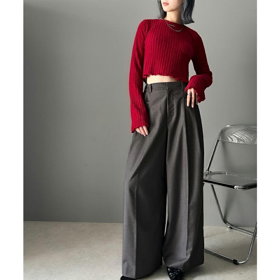 ボトムス パンツ レディース 両サイド ウエスト 調節 ホック 付き 美脚 タック 2way ワイドパンツ ベルトルーブ 付き きれいめ ドレープ ゆるっと | classicalelf | 10