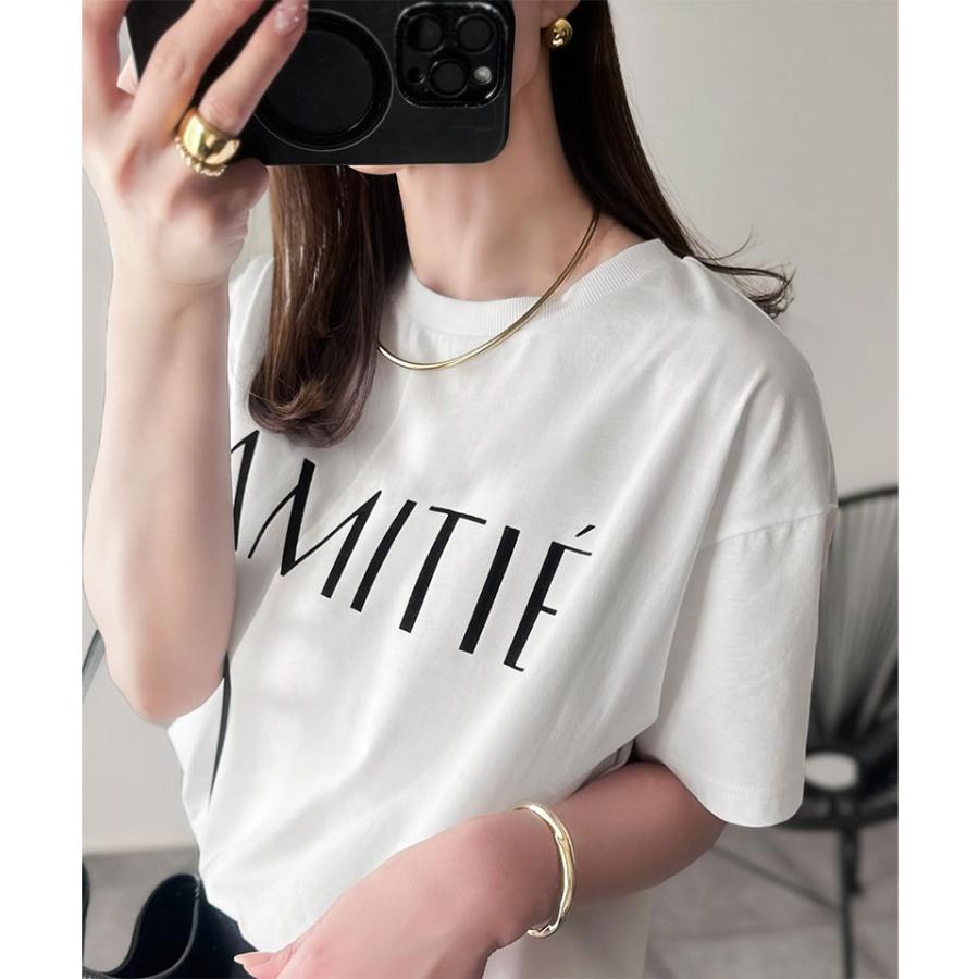 【 クラシカルエルフ classical elf 】 tシャツ レディース 半袖 トップス カットソー 大人シンプル ベーシック キレイめカジュアル ロゴT 洗練 | classicalelf | 01