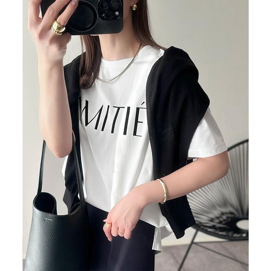 【 クラシカルエルフ classical elf 】 tシャツ レディース 半袖 トップス カットソー 大人シンプル ベーシック キレイめカジュアル ロゴT 洗練 | classicalelf | 02