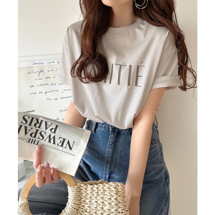 【 クラシカルエルフ classical elf 】 tシャツ レディース 半袖 トップス カットソー 大人シンプル ベーシック キレイめカジュアル ロゴT 洗練 | classicalelf | 03