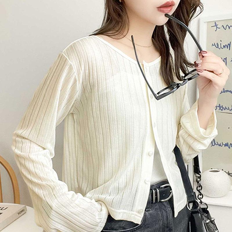 トップス カーディガン レディース 前後 2way クルーネック シアー リブ カーデ (ショート丈) 羽織り ゆるっと オーバーサイズ 大きいサイズ | classicalelf