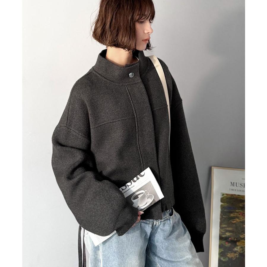 【 クラシカルエルフ classical elf 】 アウター ブルゾン レディース ジャケット ニット 比翼 上品 シンプル ストレスフリー 軽やか ニット素材 柔らかい | classicalelf | 10