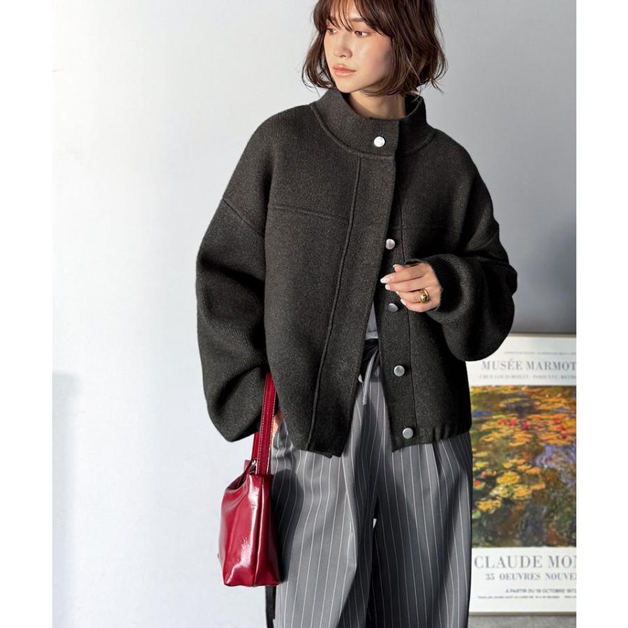 【 クラシカルエルフ classical elf 】 アウター ブルゾン レディース ジャケット ニット 比翼 上品 シンプル ストレスフリー 軽やか ニット素材 柔らかい | classicalelf | 11