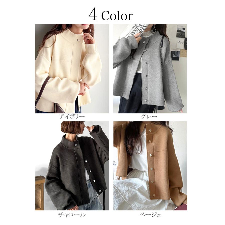 【 クラシカルエルフ classical elf 】 アウター ブルゾン レディース ジャケット ニット 比翼 上品 シンプル ストレスフリー 軽やか ニット素材 柔らかい | classicalelf | 01