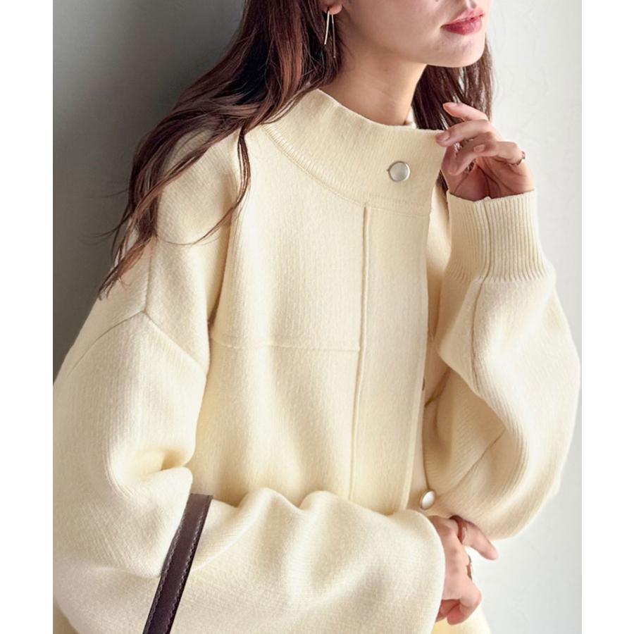 【 クラシカルエルフ classical elf 】 アウター ブルゾン レディース ジャケット ニット 比翼 上品 シンプル ストレスフリー 軽やか ニット素材 柔らかい | classicalelf | 03