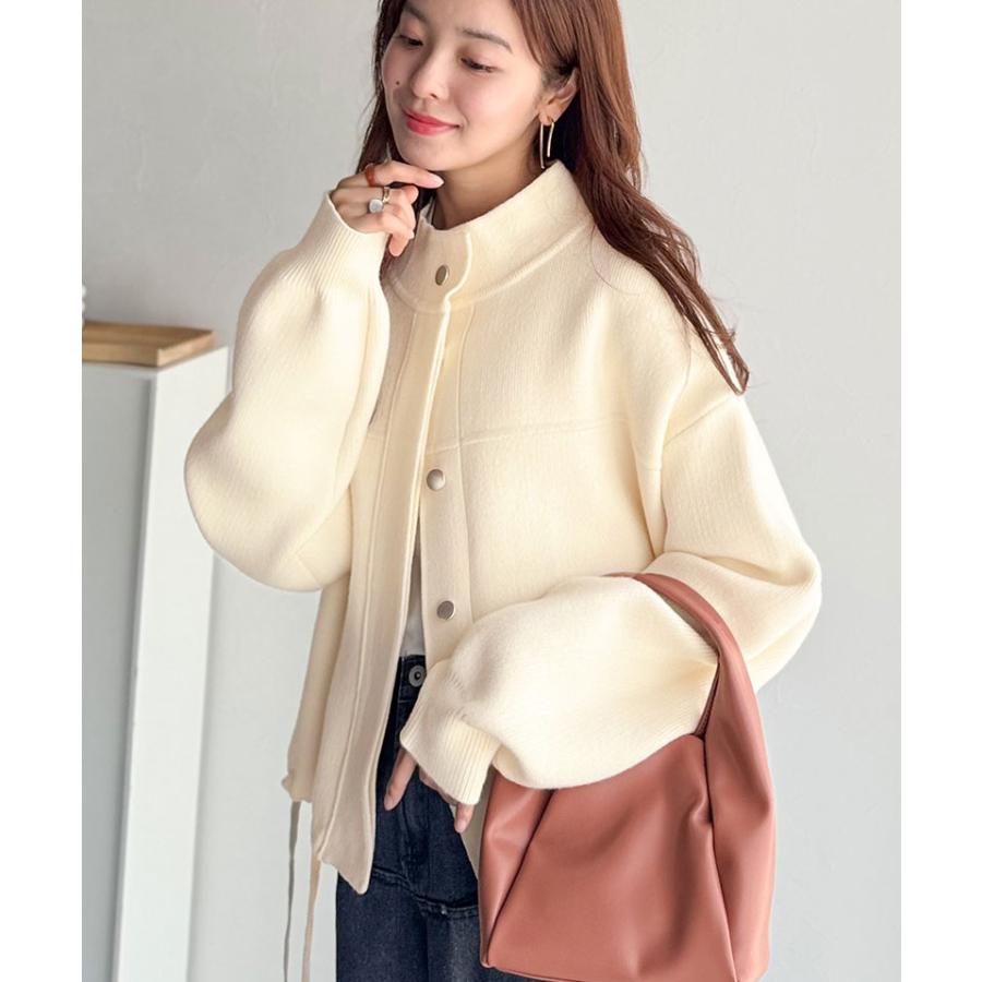 【 クラシカルエルフ classical elf 】 アウター ブルゾン レディース ジャケット ニット 比翼 上品 シンプル ストレスフリー 軽やか ニット素材 柔らかい | classicalelf | 04