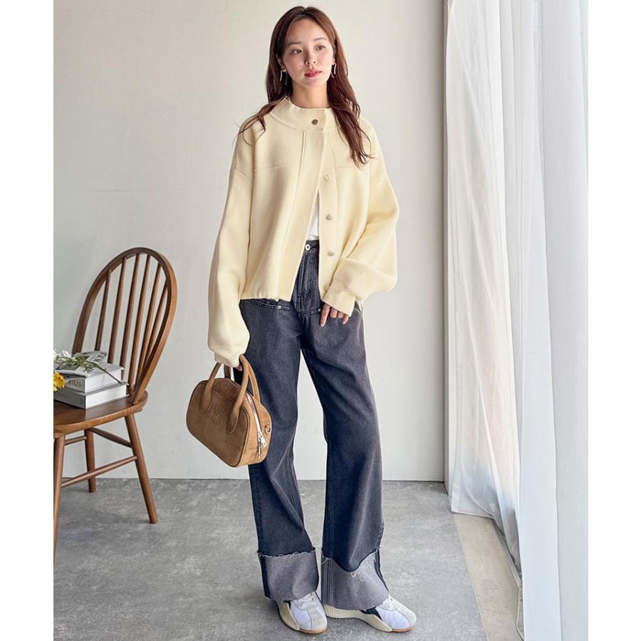 【 クラシカルエルフ classical elf 】 アウター ブルゾン レディース ジャケット ニット 比翼 上品 シンプル ストレスフリー 軽やか ニット素材 柔らかい | classicalelf | 05