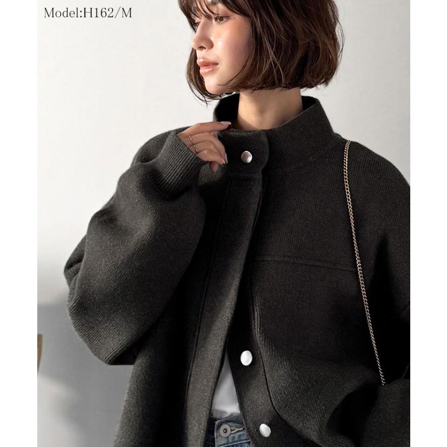 【 クラシカルエルフ classical elf 】 アウター ブルゾン レディース ジャケット ニット 比翼 上品 シンプル ストレスフリー 軽やか ニット素材 柔らかい | classicalelf | 09