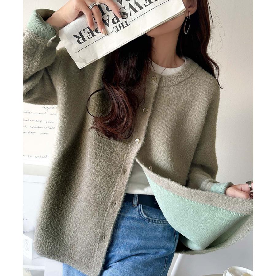 【 クラシカルエルフ classical elf 】カーディガン レディース 秋冬 大きいサイズ トップス ダブルフェイス ノーカラー フェザーカーデ 羽織り | classicalelf | 11