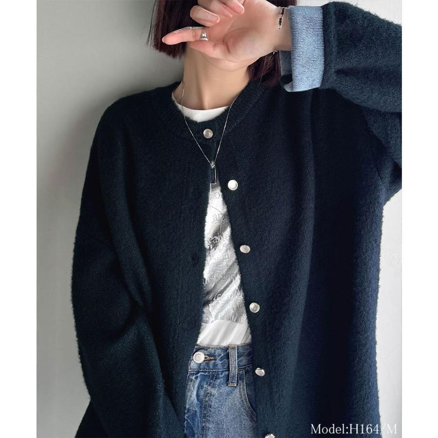 【 クラシカルエルフ classical elf 】カーディガン レディース 秋冬 大きいサイズ トップス ダブルフェイス ノーカラー フェザーカーデ 羽織り | classicalelf | 13